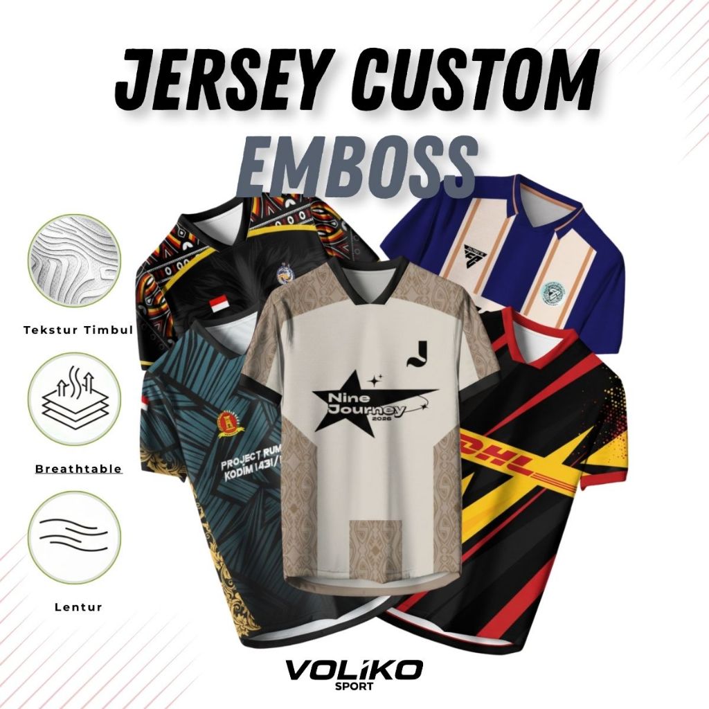 VOLIKO SPORT | Jersey Custom Full Printing Baju Kaos | Jersey Bola | Jersey Futsal | Jersey Mancing 