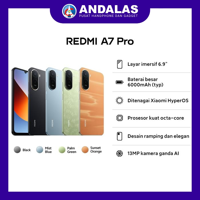Xiaomi Redmi A7 Pro 4/64GB | 4/128GB 6.9 Inch Garansi Resmi