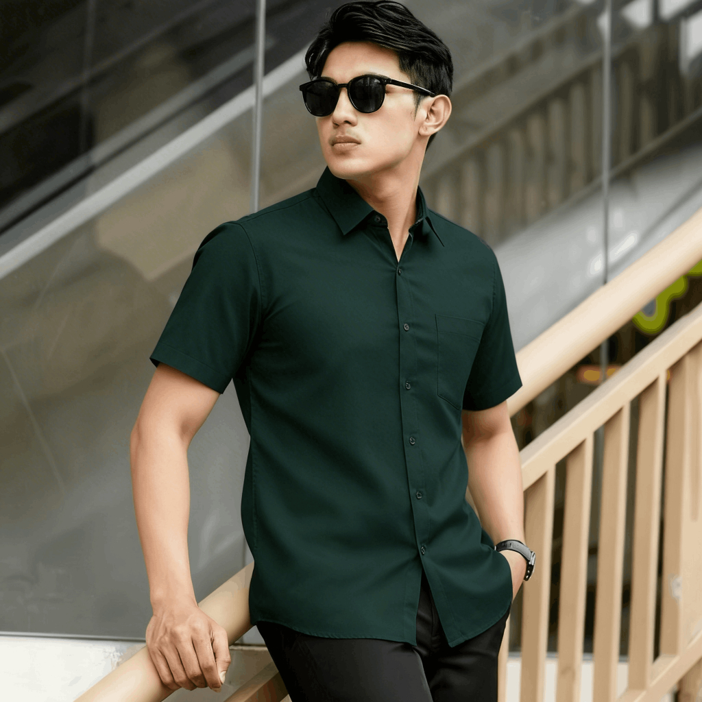 Sallamahgo Hem Pria Polos Lengan Pendek Tekstur 3D | Poshboy Leisure Shirt