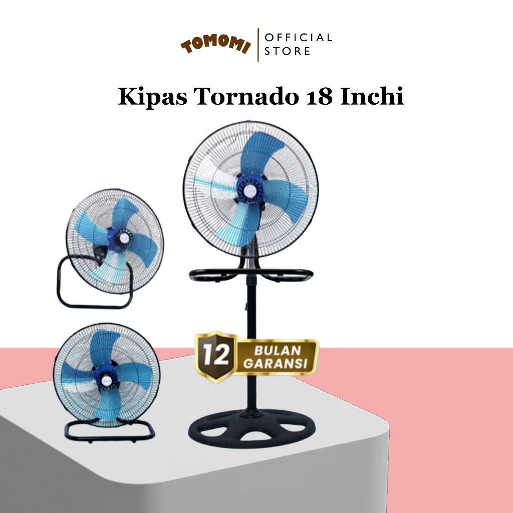 Kipas Tornado N Plus 18 Inch 3in1 – Standfan Wallfan Deskfan – Kipas Angin Super Kuat