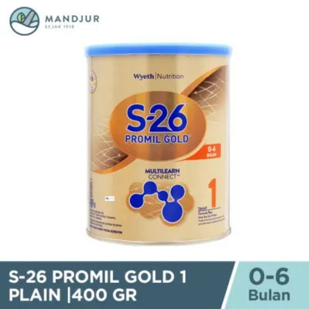 SUSU FORMULA S-26 GOLD, USIA 0-6 BULAN, BERAT BERSIH 400 GR