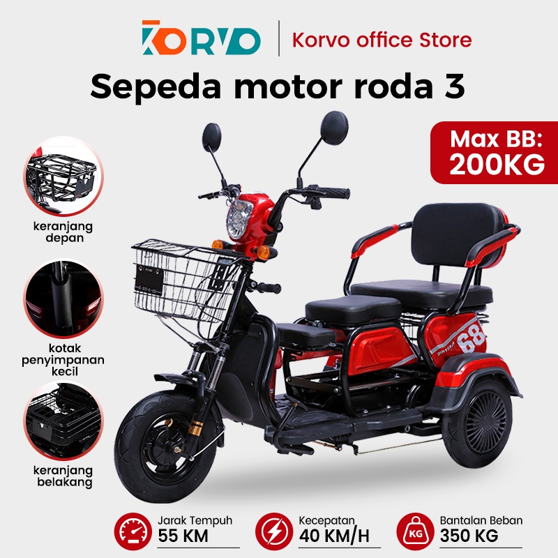 KORVO  Sepeda motor roda 3/Skuter untuk lansia/Baru di tahun Sepeda roda tiga listrik/Sepeda listrik
