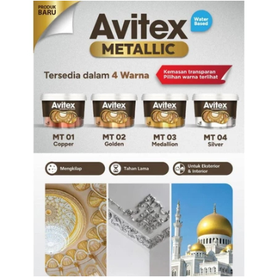 Cat Emas Cat Metaliq Cat Avitex Metalic 200 cc campuran air