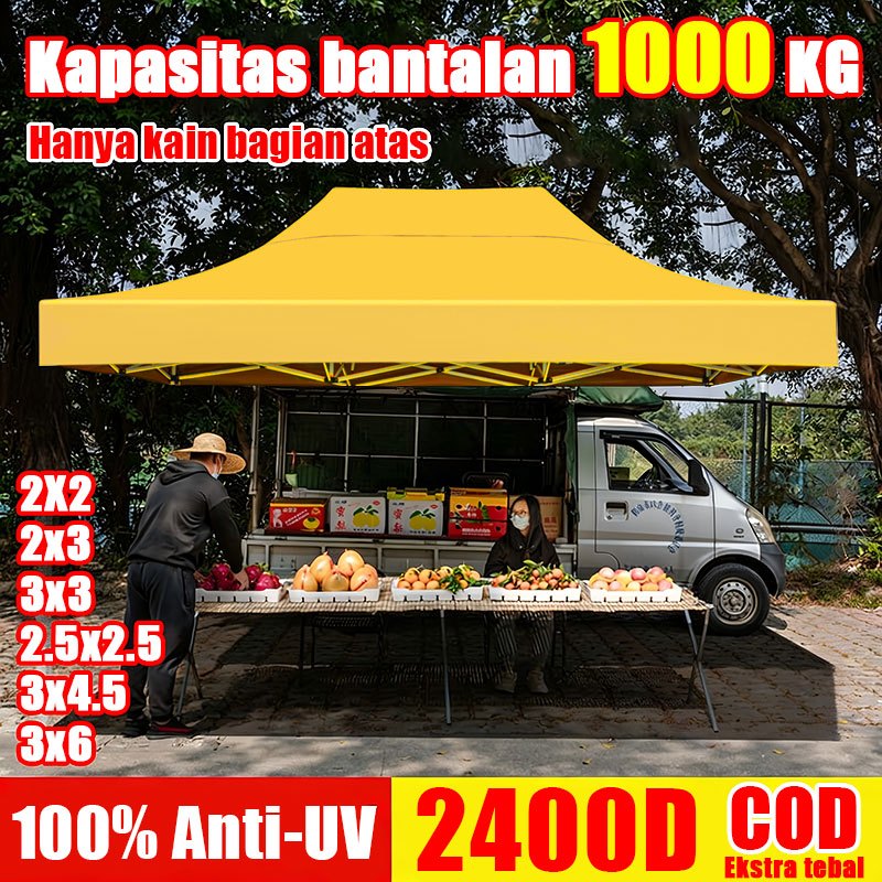 Ekstra Tebal 2400D Terpal Tenda Atap Tenda Lipat Atap Tenda Jualan Tenda Lipat Kain Tenda 2x2/2x3/3x