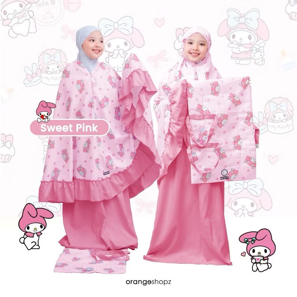 Mukena Resleting Dagu Motif Karakter Anak