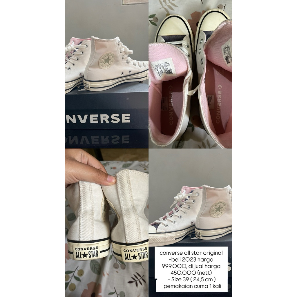 sepatu converse all star panjang size 39