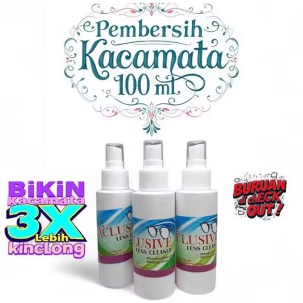 Cairan Pembersih Kacamata 100 ML Anti Embun Bersih MENGKILAT