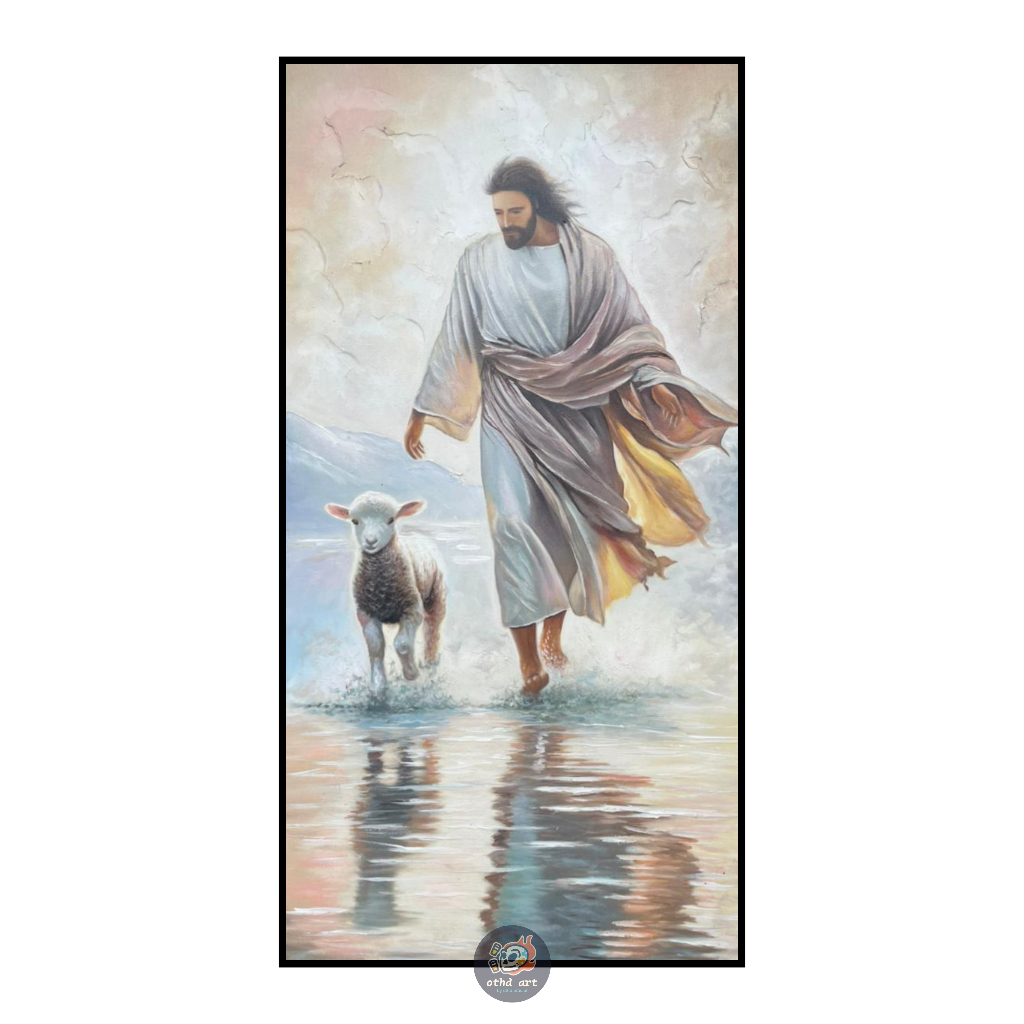 Lukisan Tuhan Yesus Handmade Dilukis Diatas Kanvas Siap Pajang