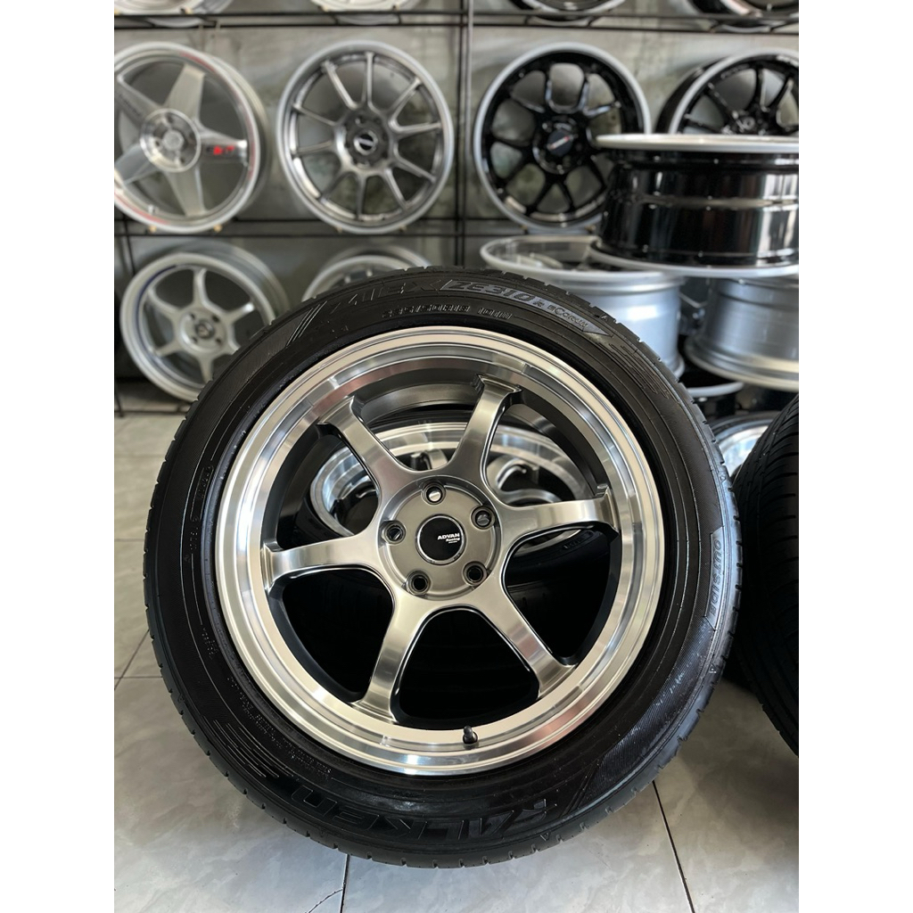 BEKASAN velg advan rg d2 r18 hyper black lip polish pcd 5x114 lebar 8,5 kondisi mulus no minus