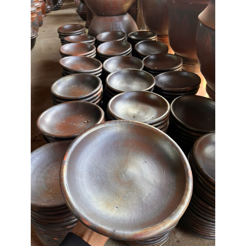 Piring Gerabah 24cm Tebal Cobek Layah Lemper Gerabah Tanah Liat