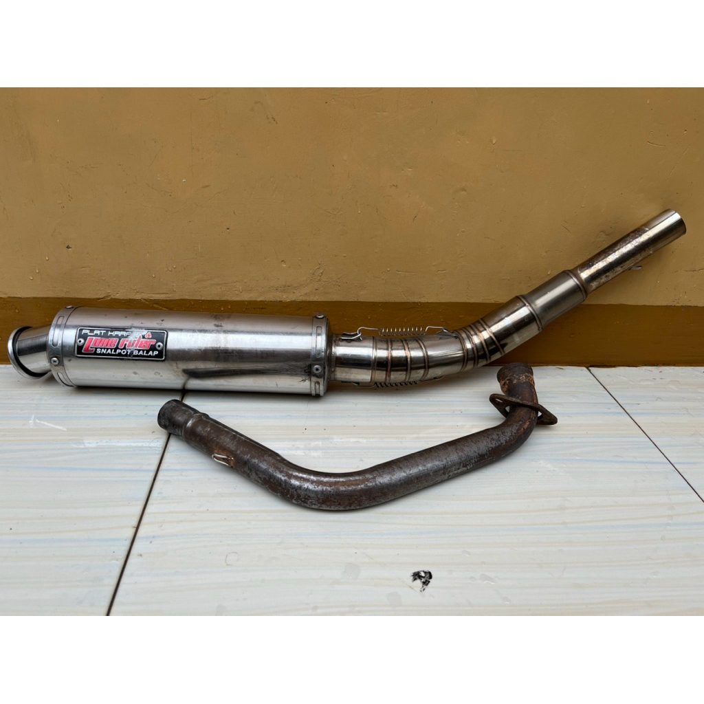 silincer header knalpot racing lone rider cmms 30cm cb 150 old original second