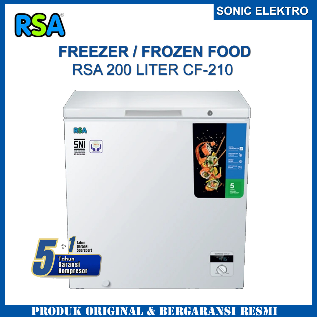 RSA Freezer 200 Liter / Chest Freezer RSA 200 Liter RSA CF-210 - Hemat Daya - Garansi Resmi 5 Tahun