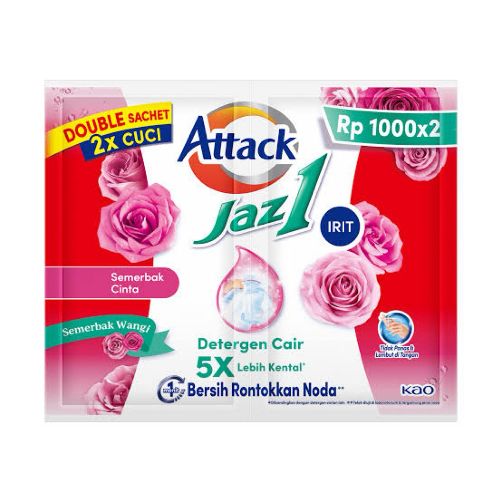 12 Sachet Detergen Cair Attack Jazz1 - Rentang, Praktis, Efektifv