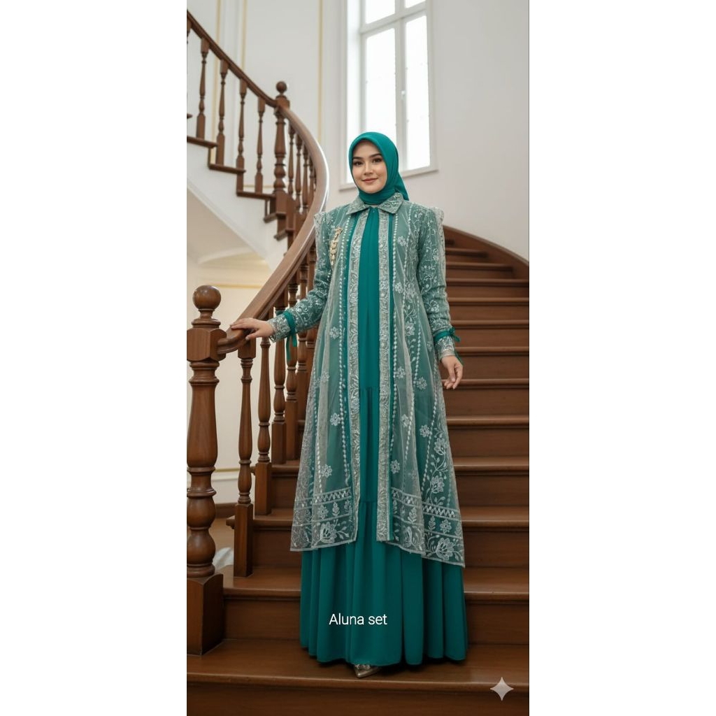 NEW COLLECTION GAMIS TERBARU ALUNA DRESS ORIGINAL