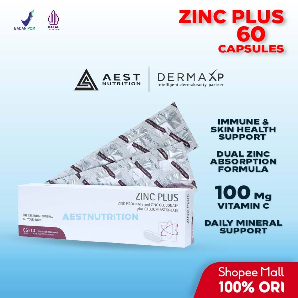 Zinc Plus Vitamin C Box 60 Kapsul - Zinc Picolinate Gluconate Calcium Ascorbate