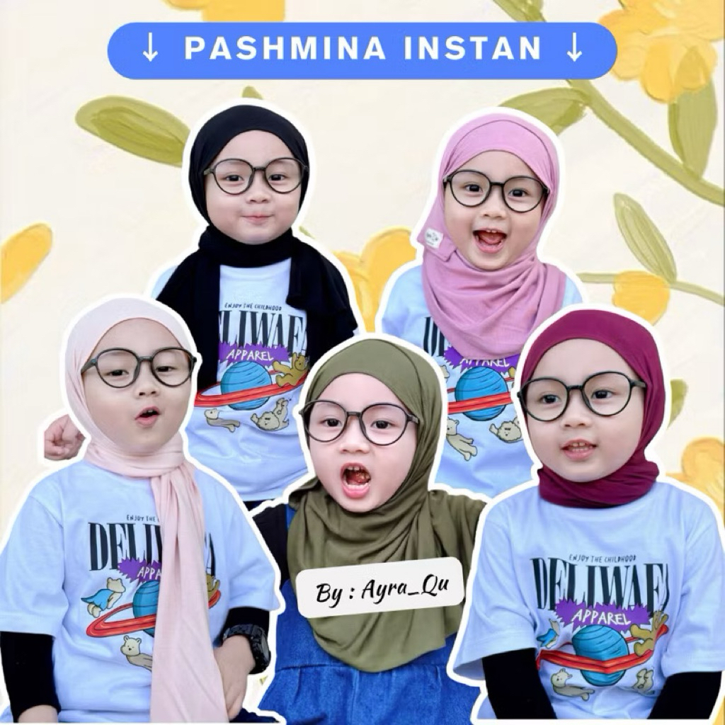 PASHMINA INSTAN ANAK | PASHMINA INSTAN ANAK RAYON SPANDEK | PASHMINA INSTAN ANAK 1-10 tahun