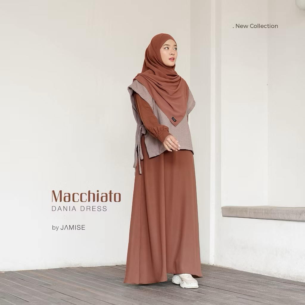 Dania Dress - Gamis Vest Tali Casual Korean Style