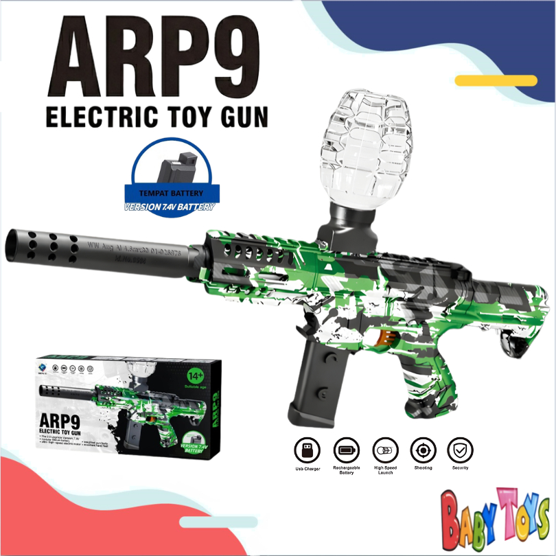BabyToys Mainan Water Gel Elektrik Anak Laki Laki Otomatis ARP9 Water Gell Otomatic Tembak Tembakan