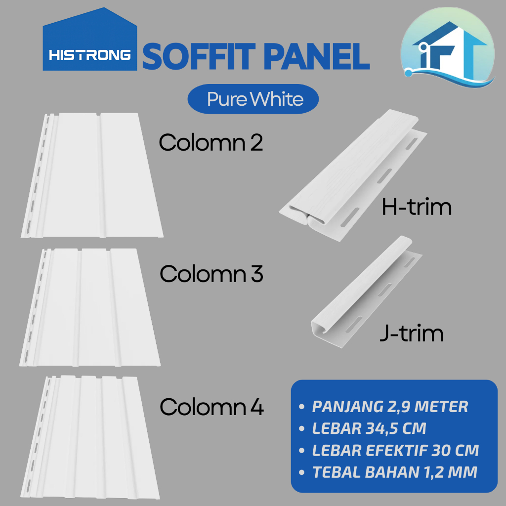 Soffit Panel By Histrong PVC Plafon Dinding  Indoor Outdoor Plafond Wall Panel Pure White