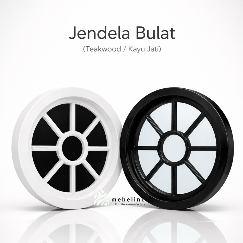 Kusen Jendela Bulat Putar Kayu Jati - Kusen Jendela Minimalis - Jendela Rumah - JB8