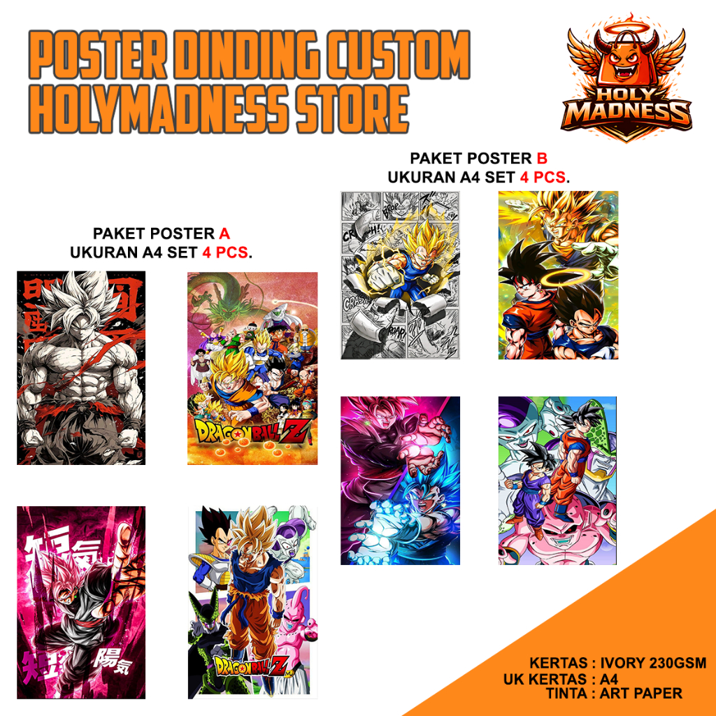 POSTER DINDING ANIME DRAG0NBALL GOKU ANIME LAWAS WALLPAPER DINDING