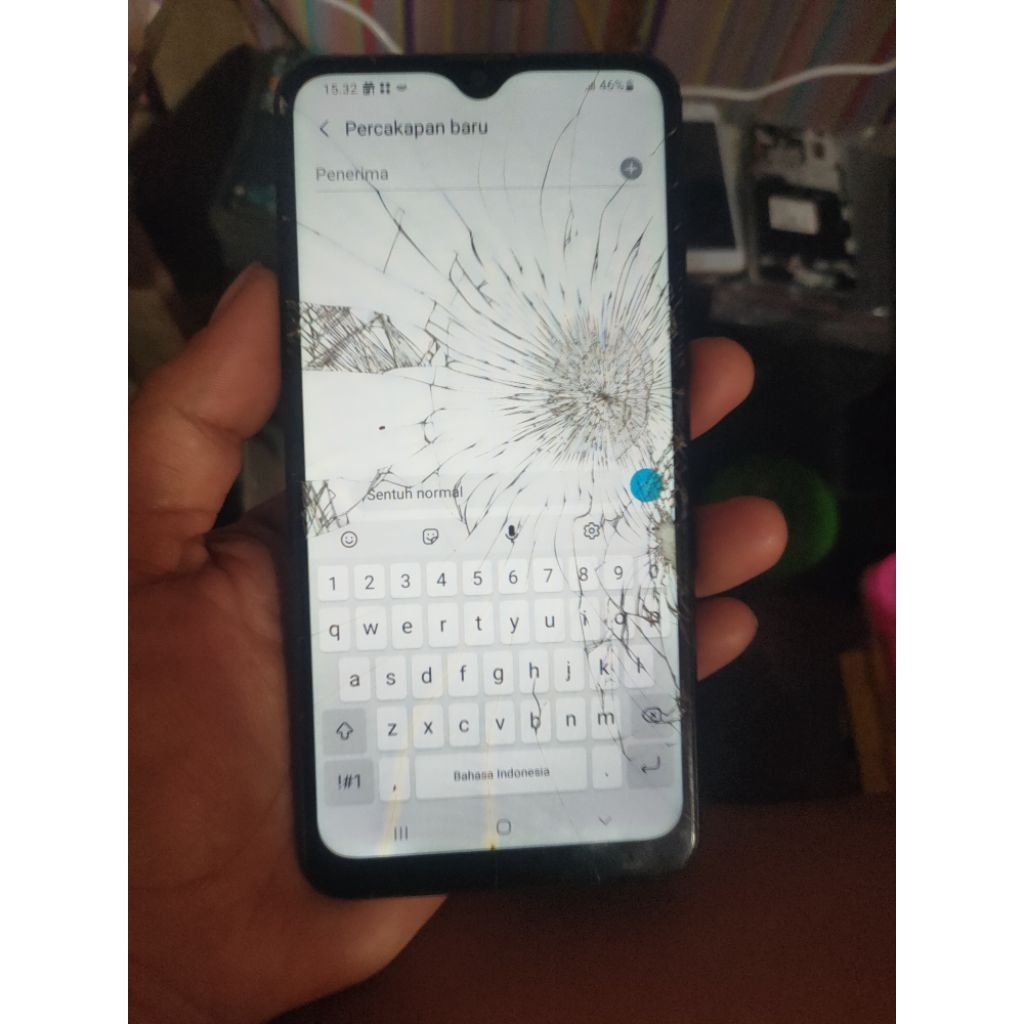lcd samsung a10s ori copotan minus retak sentuh masih normal