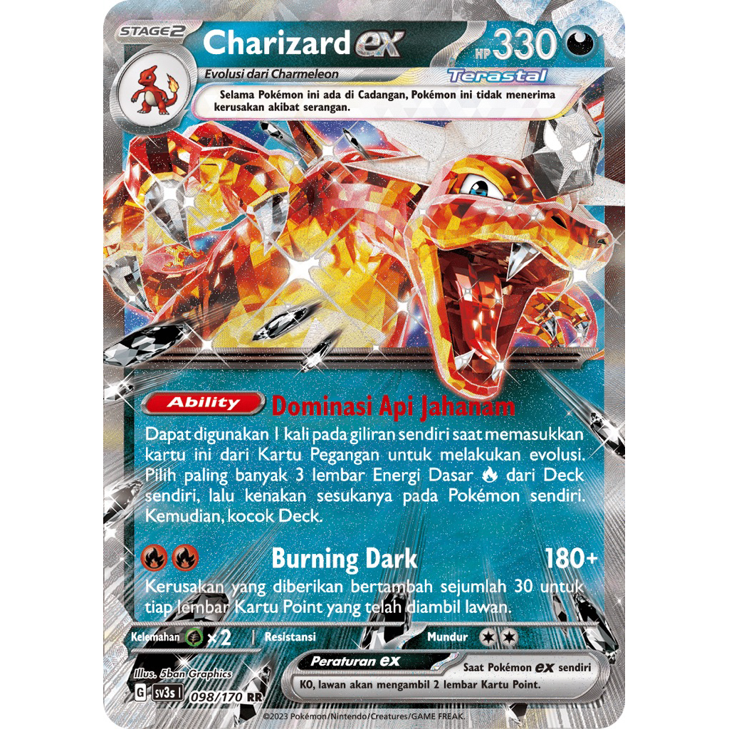 POKEMON TCG CHARIZARD EX RR 098/170 INDONESIA