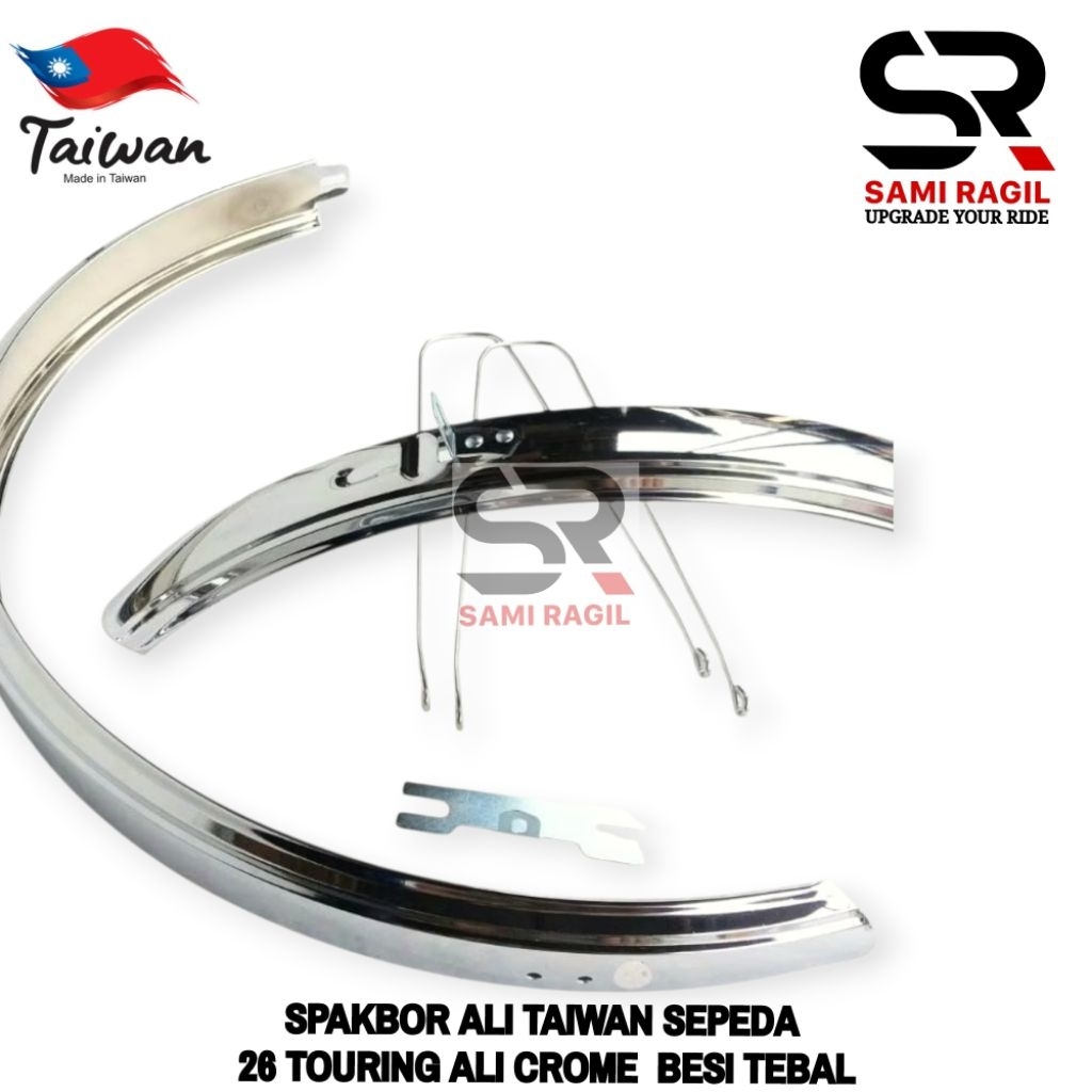 SPAKBOR ALI TAIWAN CHROME SEPEDA MTB FEDERAL 26 26" TOURING ALI KROM CROME FENDER MUDGUARD BESI TEBA