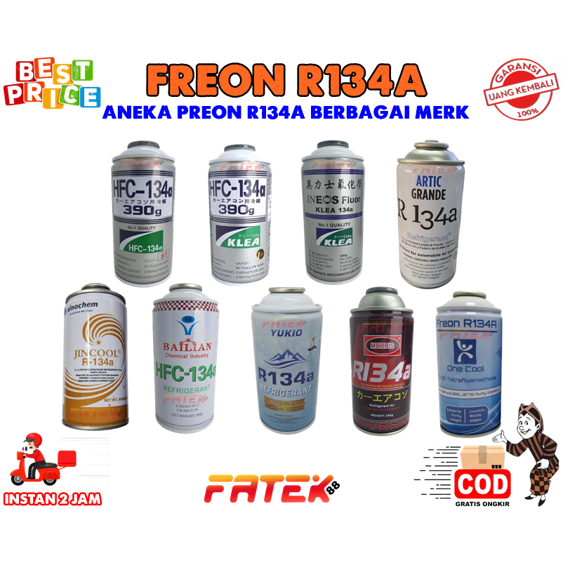 ANEKA FREON KALENG R134 AC MOBIL DAN KULKAS R134A JINCOOL MERK DLL | PREON AC KALENG REFRIGANT KEMAS