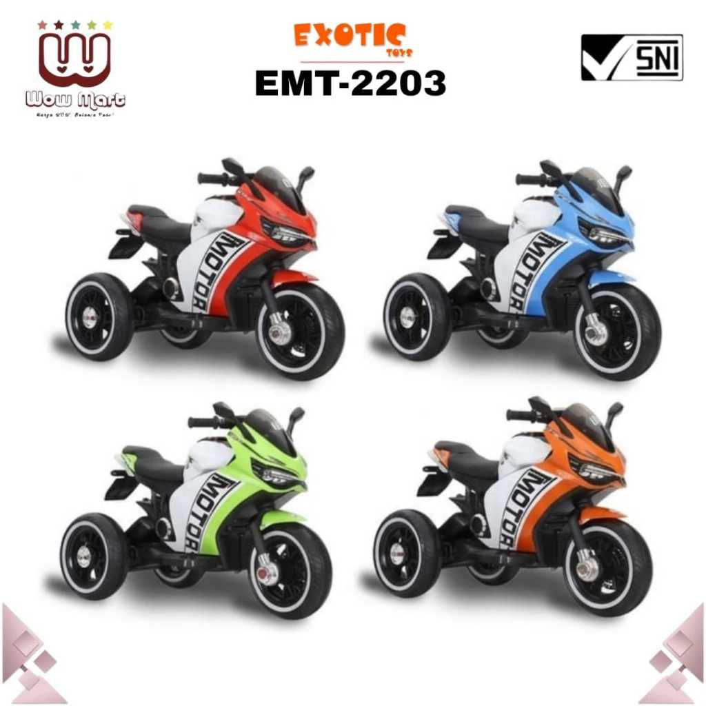 EMT 2203 EMT 2213 EXOTIC Kids Rechargeable Motorcycle // Mainan Motor Aki Anak Model Racing Sport