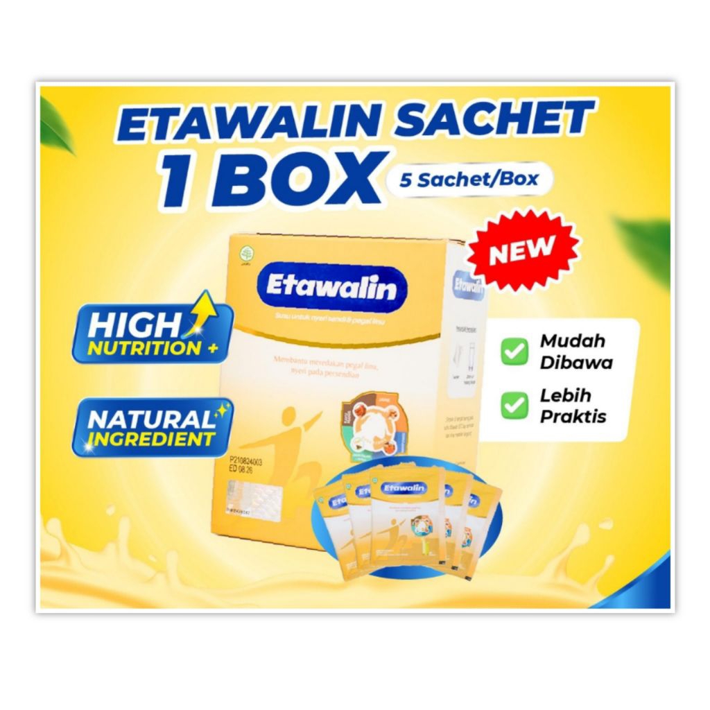 Etawalin Susu Kambing Sachet, 1 box isi 5 sachet @ 21 gr