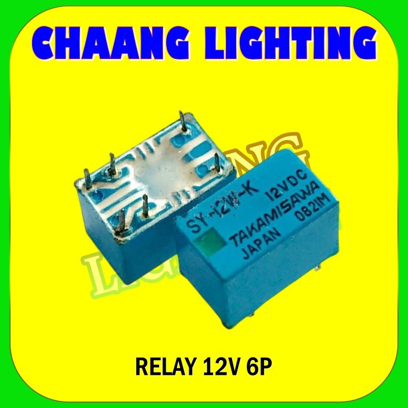 RELAY 12V 6 PIN SY-12W-K 12VDC TAKAMISAWA JAPAN RELAY 12VOLT 6 KAKI SY 12W K