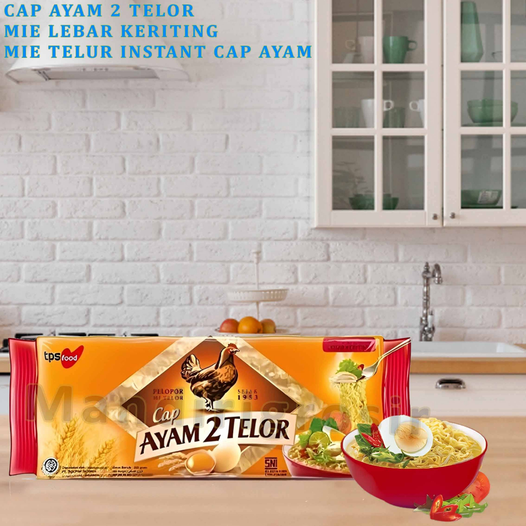 Mie Telur Lebar Keriting * Cap Ayam 2 Telur * Mie Telur Instant Cap Ayam * KRT200