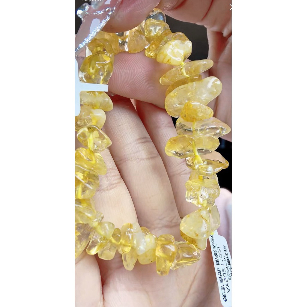 Gelang Kristal Natural Citrine Asli / Gelang Batu Kekayaan
