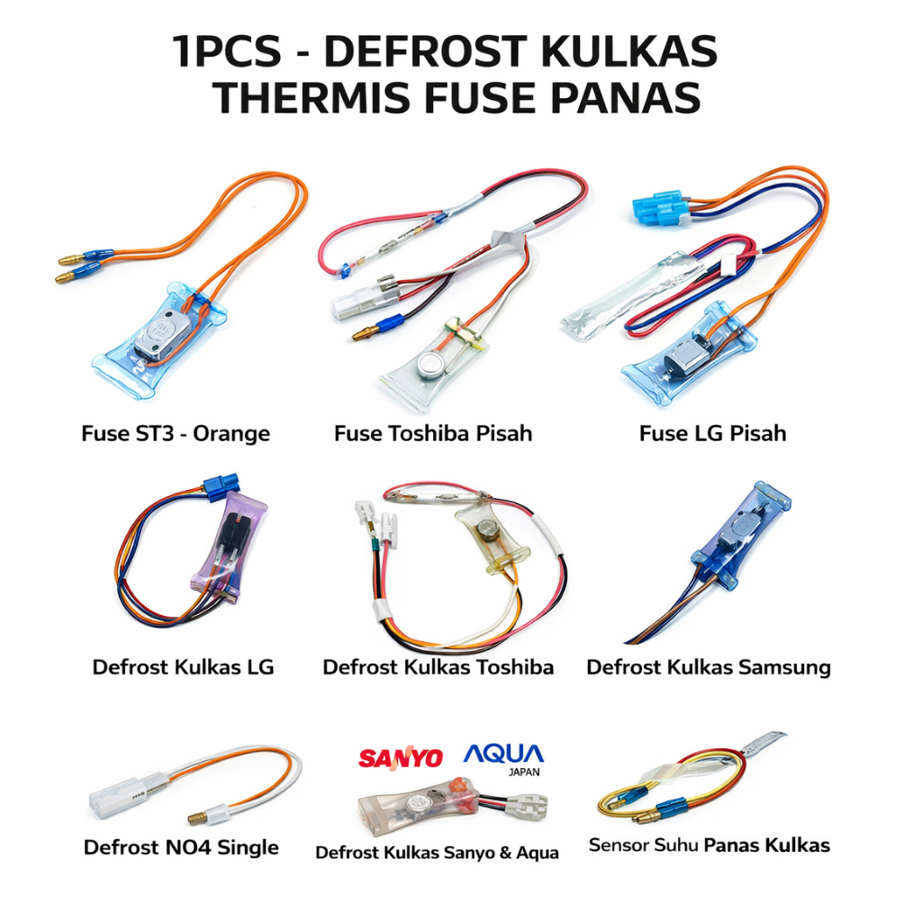 Defrost Fuse Kulkas Berbagai Merk 2 Kabel 3 Kabel 4 Kabel Bimetal / Depros Kulkas Defrost Kulkas
