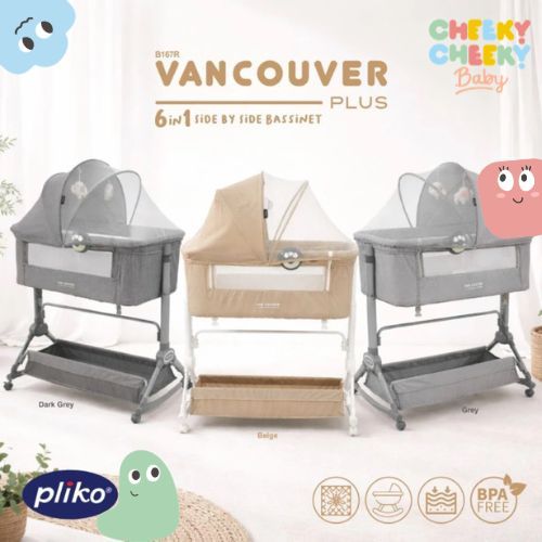 Pliko Bed Vancouver Plus B 167 R / Box Bayi Portable / Tempat Tidur Bayi Bisa Ayun