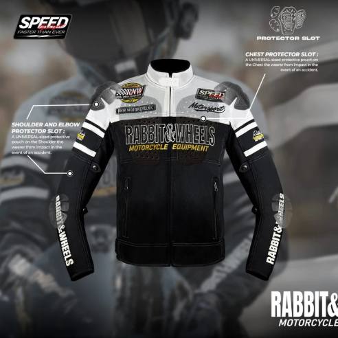 Rabbit & Wheels New Combo White Pearl Mesh Jacket Protector