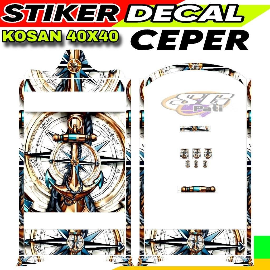 STIKER DECAL SANGKAR KOSAN CEPER UKURAN 40X40