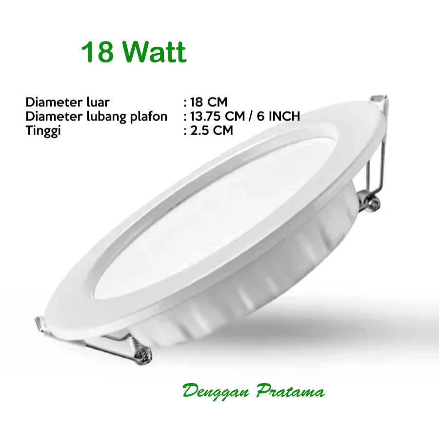 Lampu Downlight Inbow Led 18W PUTIH / KUNING Tipis Bulat Inbow Panel Light Lamp Plafon