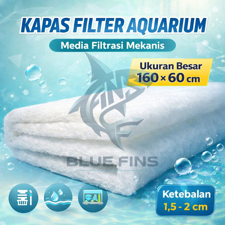Kapas Busa Filter Jumbo 160x60 cm - Busa Putih Tebal Penjernih Air Aquarium & Kolam