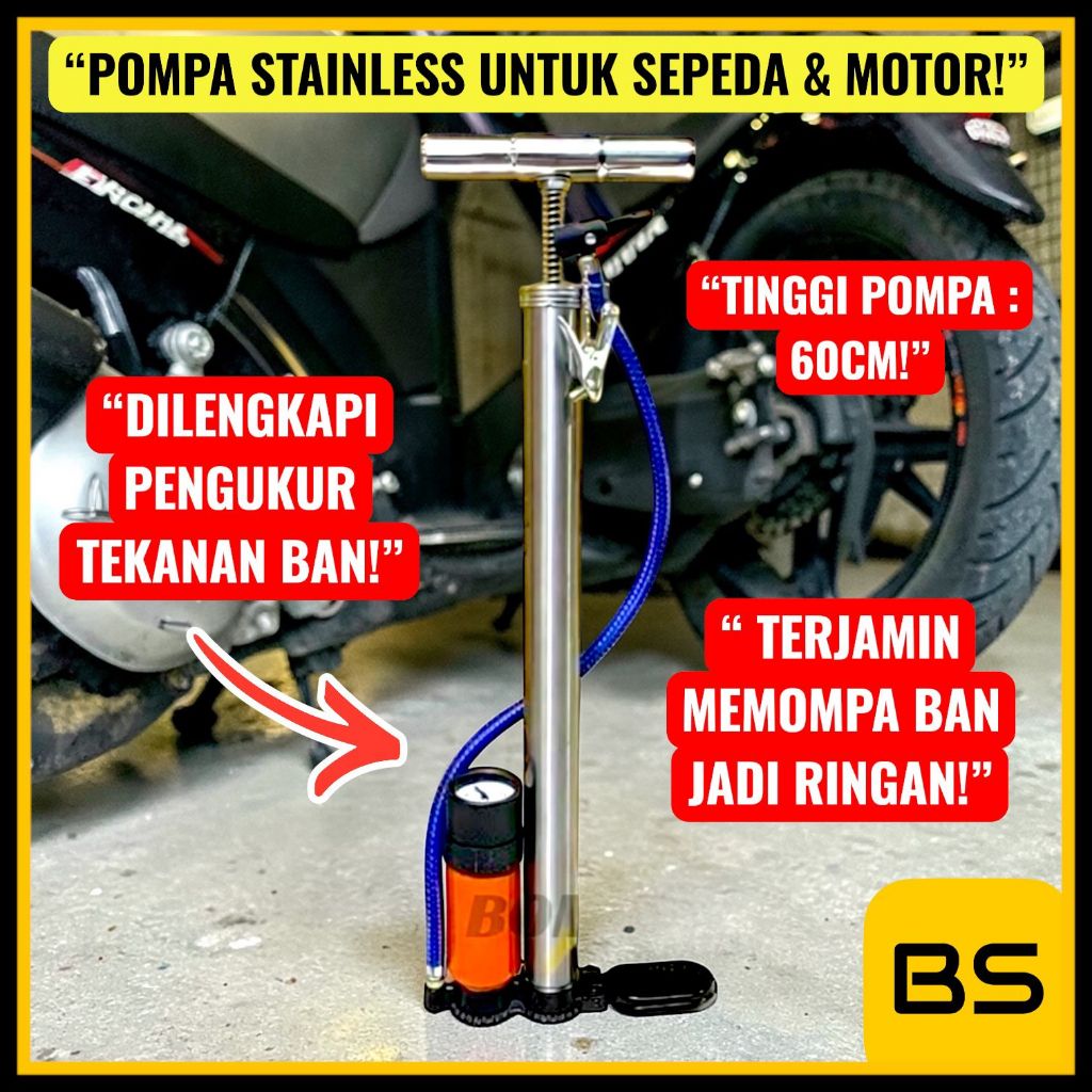 pompa sepeda pompa ban motor pompa sepeda dan motor Angin Ban Sepeda Dan Motor Stainless