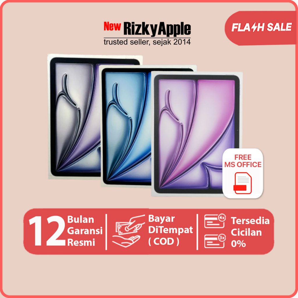 Apple iPad Air Gen 8 M4 Chip 2026 11" 1TB 512GB 256GB 128GB Space Grey Blue Purple Starlight Garansi