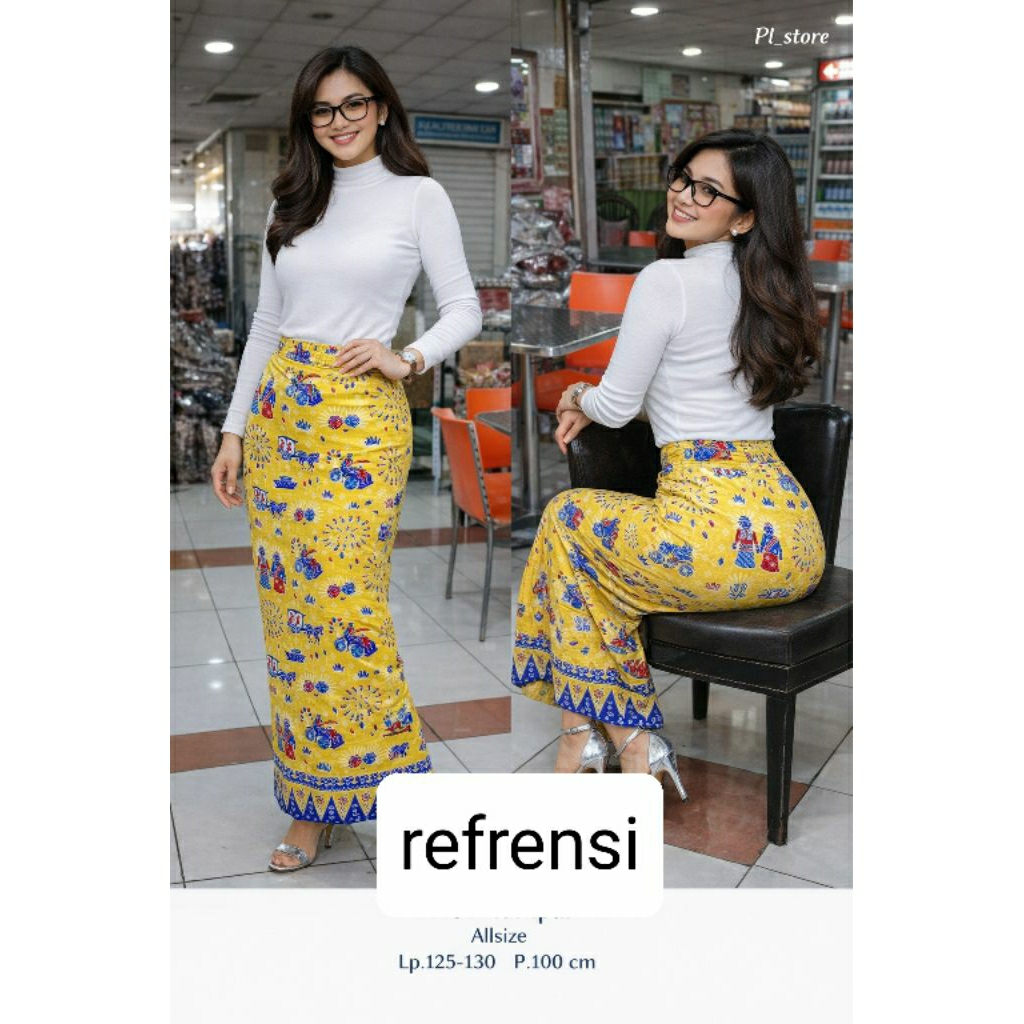 Rok span motif ondel ondel Dewasa/Rok Betawi