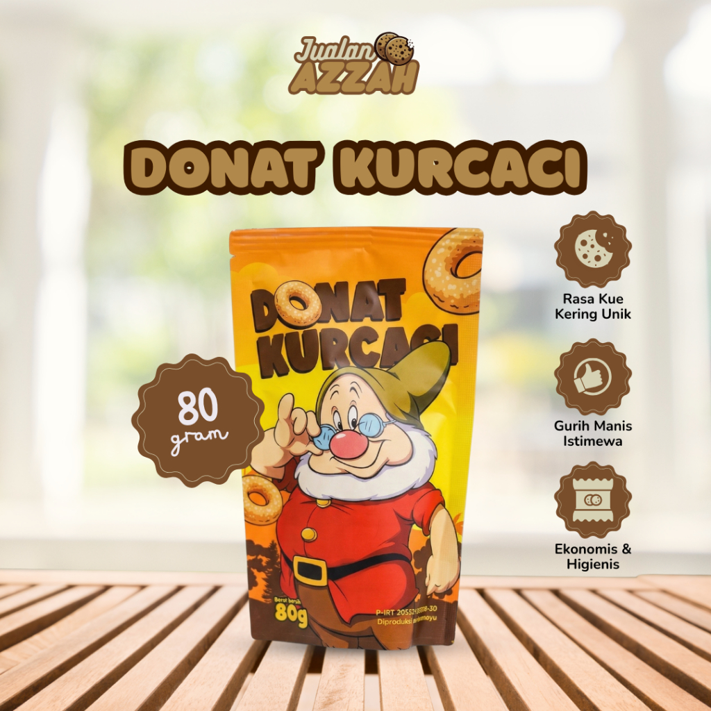Donat Mini Kuraci Camilan Kue Kering 80gr Isi 8pcs Manis Renyah Snack Premium