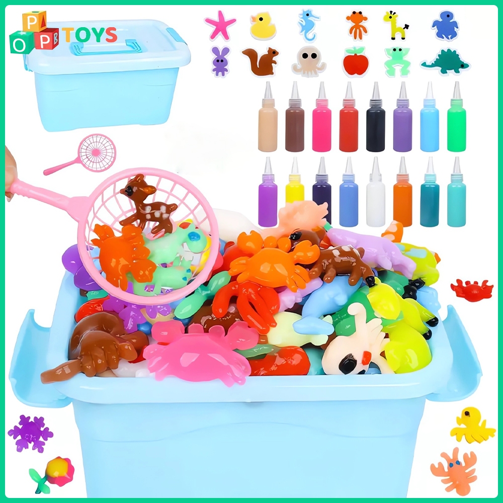 Mainan Edukasi DIY Magical Waterscape Cetakan 3D dengan Gel Warna dan Bubuk Koagulasi