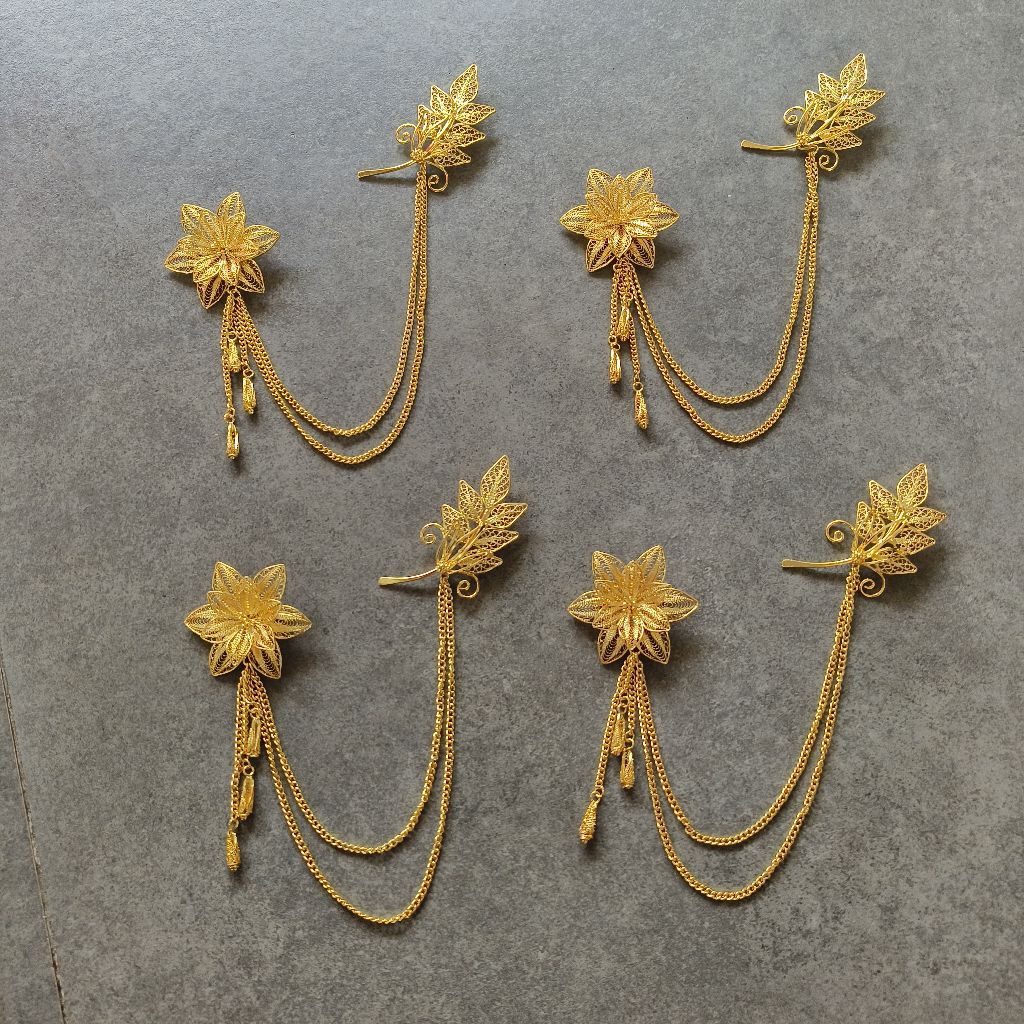 Bros Beskap Asli Kerajinan Tangan Kualitas Premium Bahan Tembaga Di Sepuh Emas 24K / Bros Kebaya / B