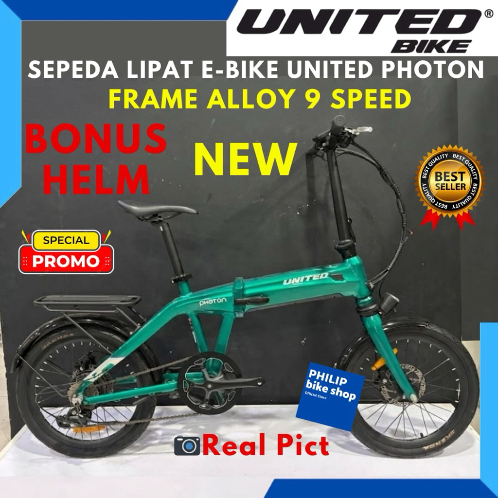 Sepeda Lipat Listrik E-Bike United Photon Terbaru