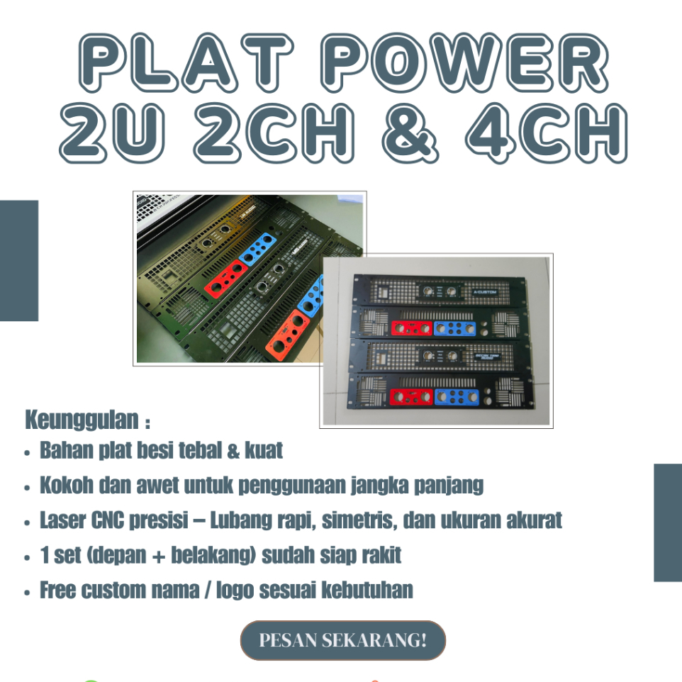 Plat Power Custom 2U 2CH / 4CH – Cocok Sound System