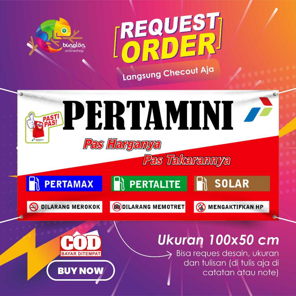 print cetak spanduk 100x50 banner pertamini custom desain