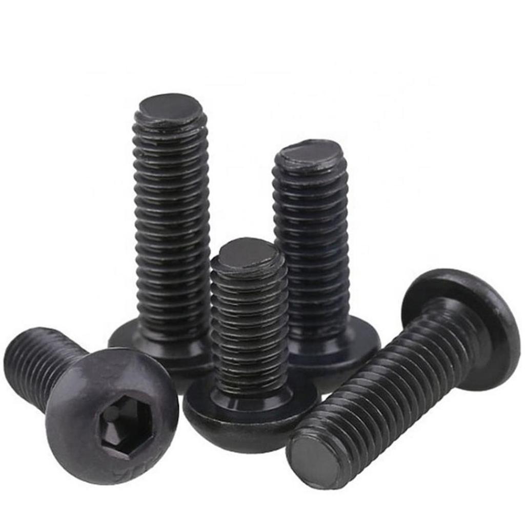 10pcs Baut Button M4 x 6 / M4 x 8 Button Carbon steel hitam baut L payung